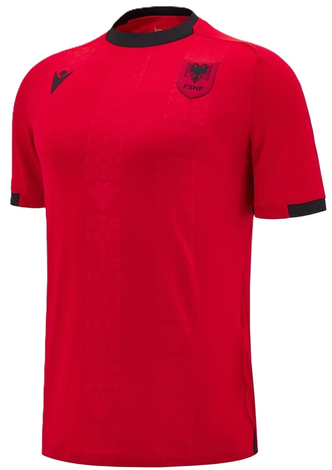 Camisa I Seleção da Albania 2024 2025 Macron oficial 